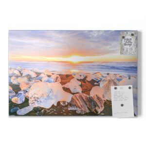 XXL Magnettafel Mit Leuchtturm-Motiv (Nordsee Düne), 40x60 Cm - Stabile Pinnwand Als Wandbild Mit Schwebeeffekt